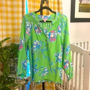 Lilly Pulitzer Silk Elsa Top Women Size XL
